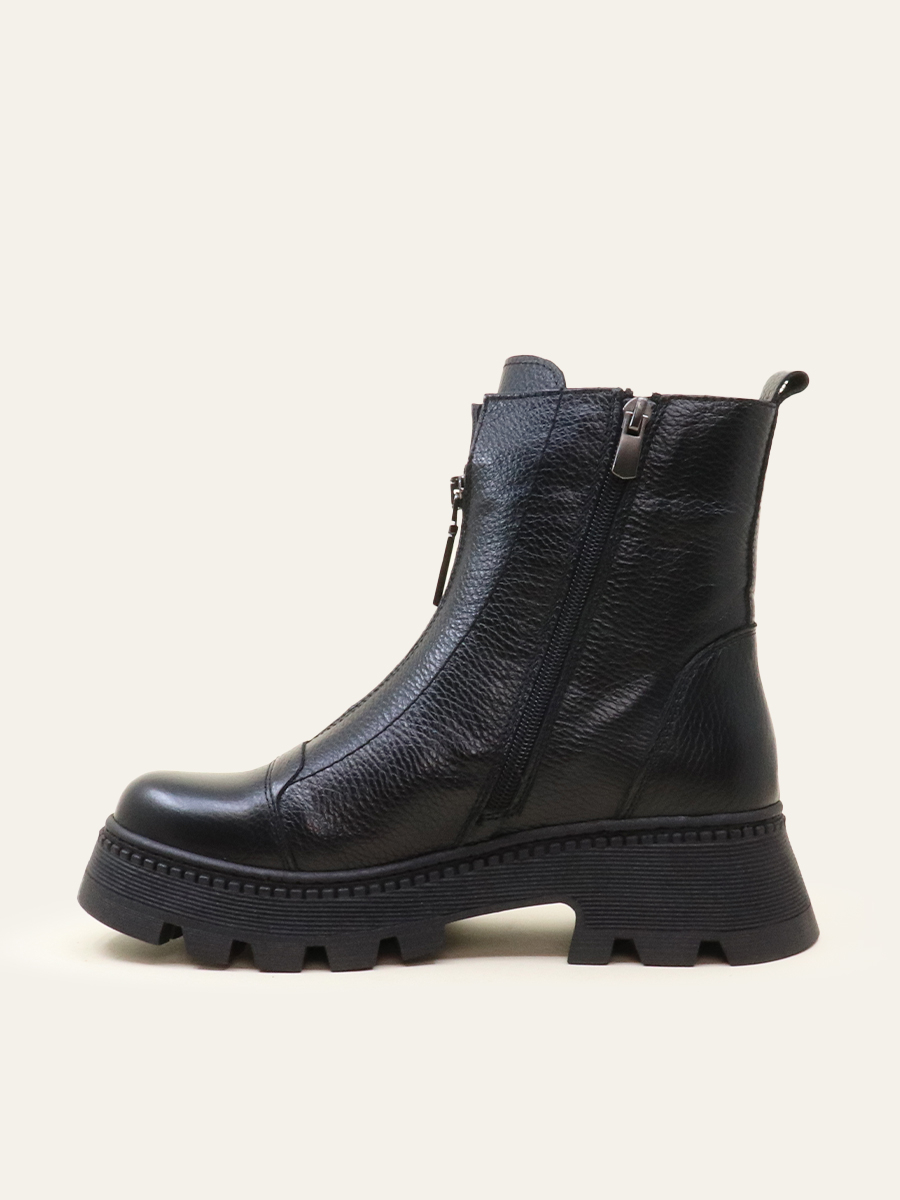 TEXTURED ZIP-UP BOOTS — 2