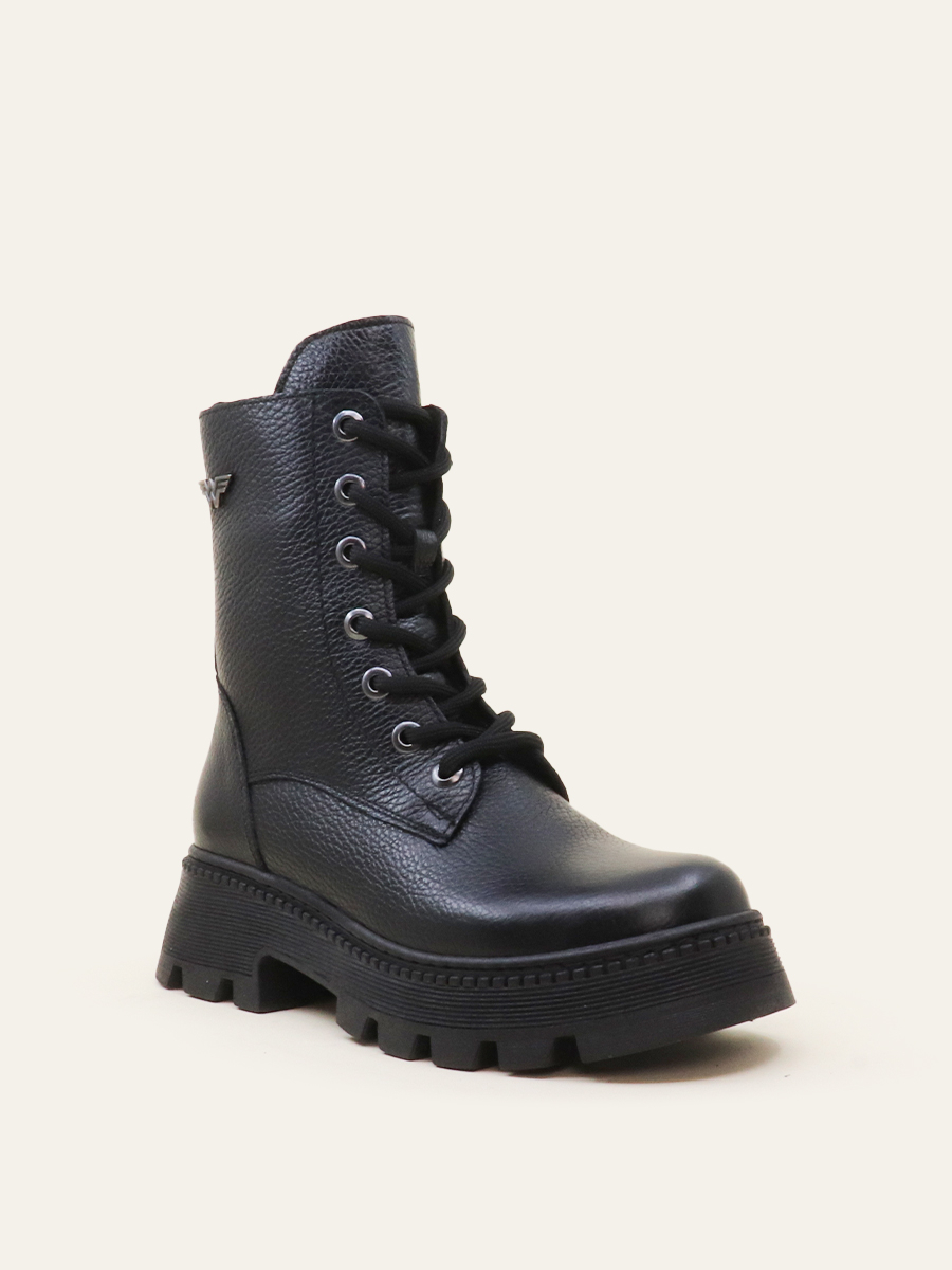 TEXTURED LACE-UP BOOTS — 3