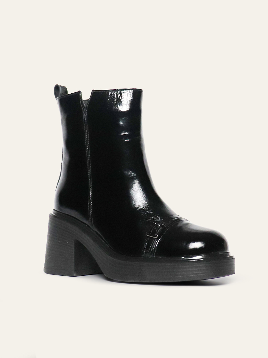 BUCKLE DETAIL BLOCK BOOTS — 2