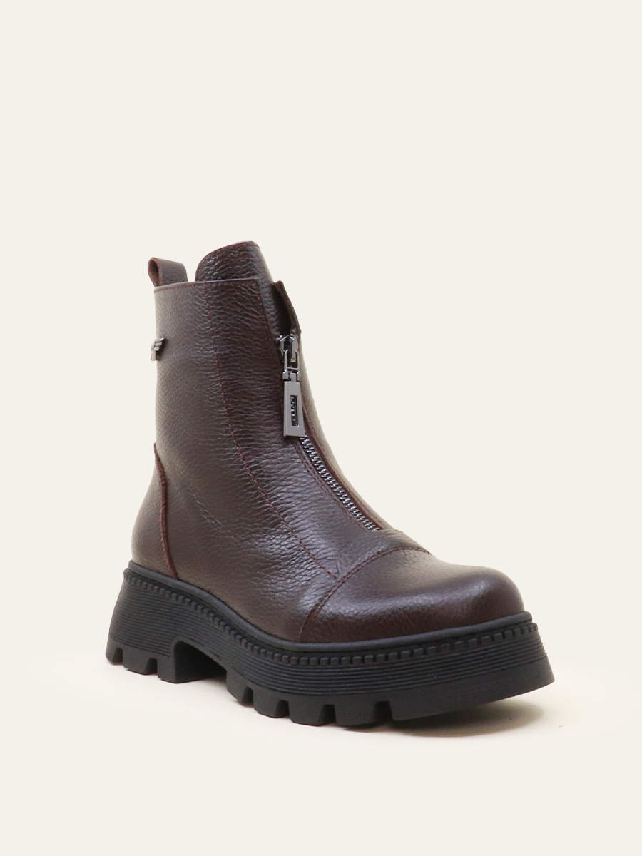 TEXTURED ZIP-UP BOOTS — 6