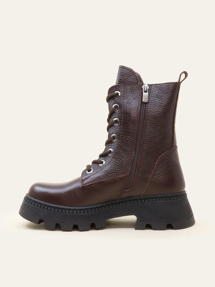 TEXTURED LACE-UP BOOTS — 5