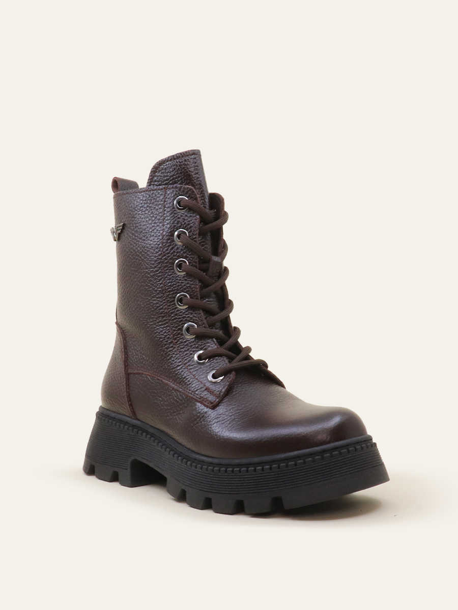 TEXTURED LACE-UP BOOTS — 6