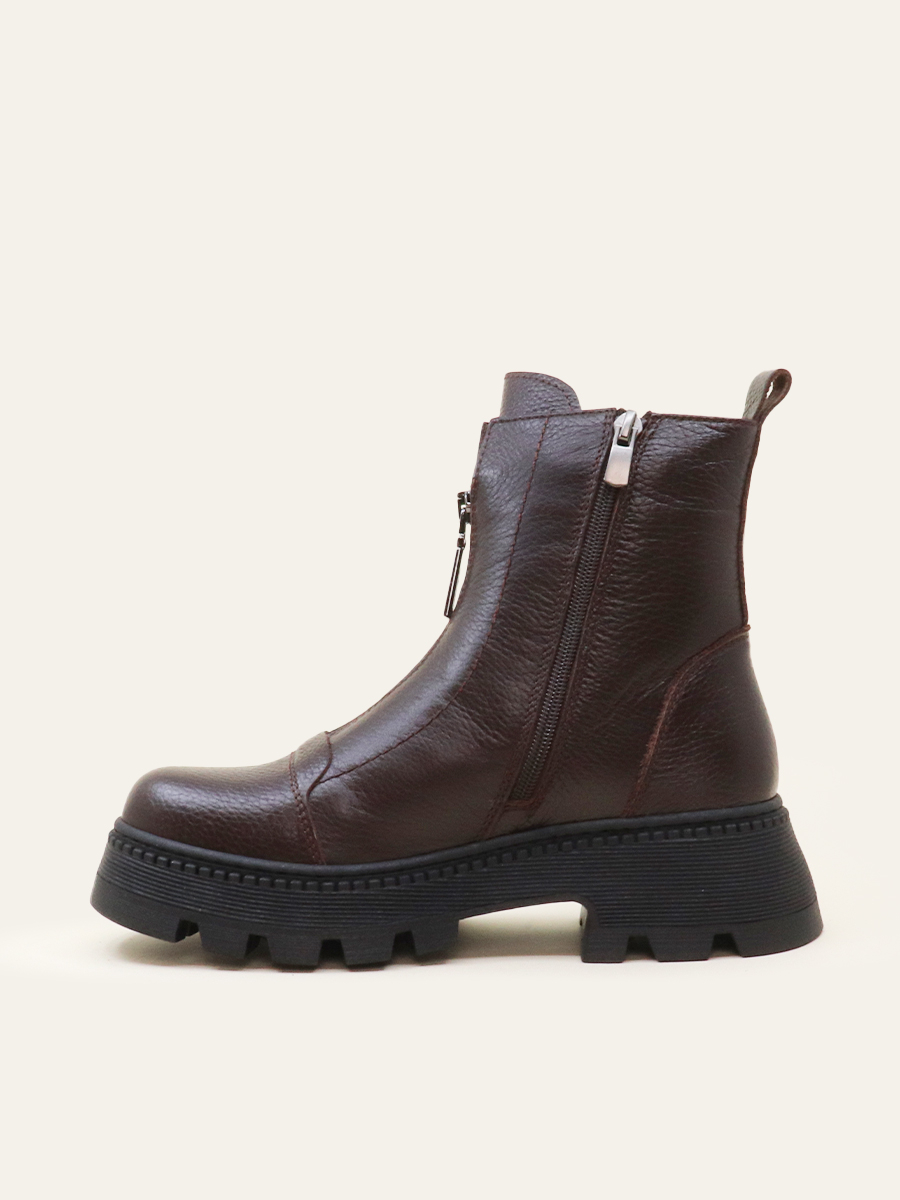 TEXTURED ZIP-UP BOOTS — 5