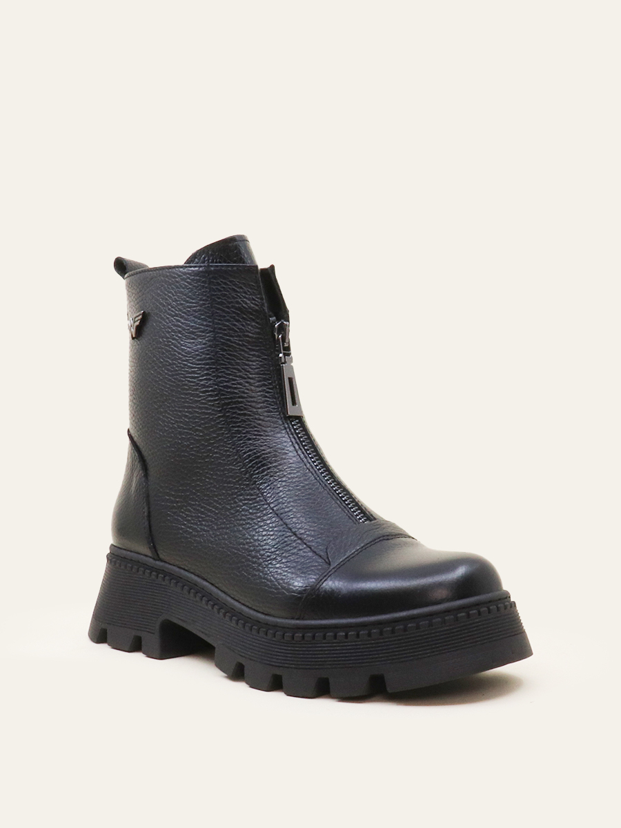 TEXTURED ZIP-UP BOOTS — 3