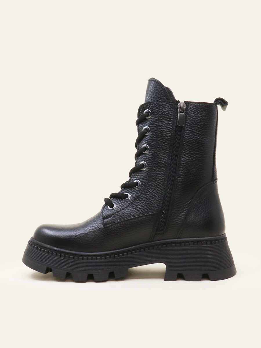TEXTURED LACE-UP BOOTS — 2