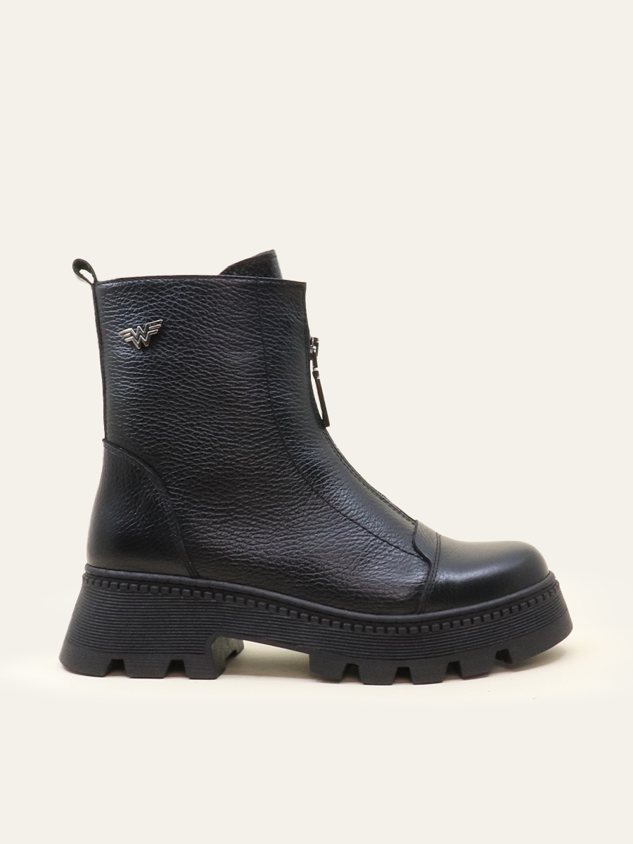 TEXTURED ZIP-UP BOOTS