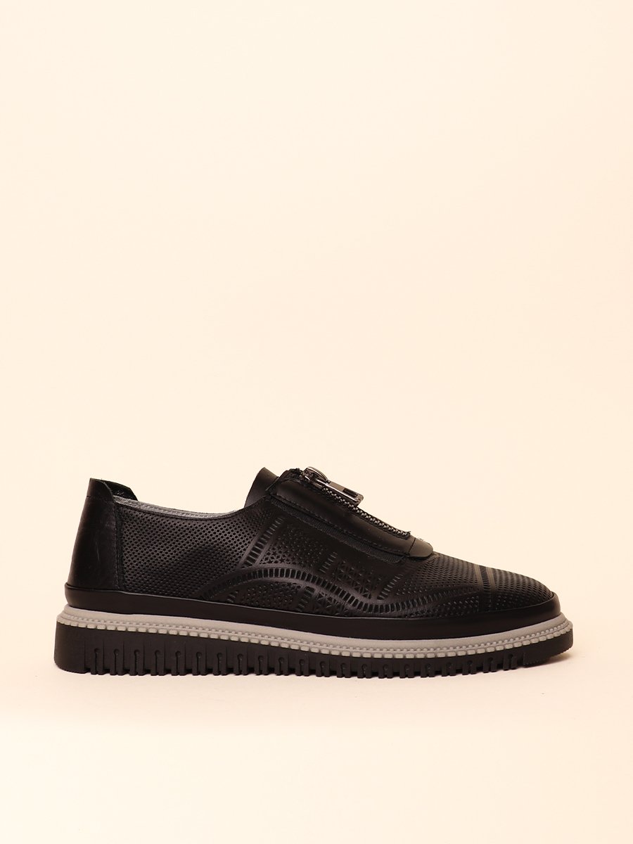 ZIP PERFORATED LOAFERS