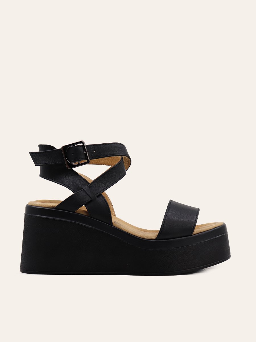 CROSS STRAP PLATFORM SANDALS
