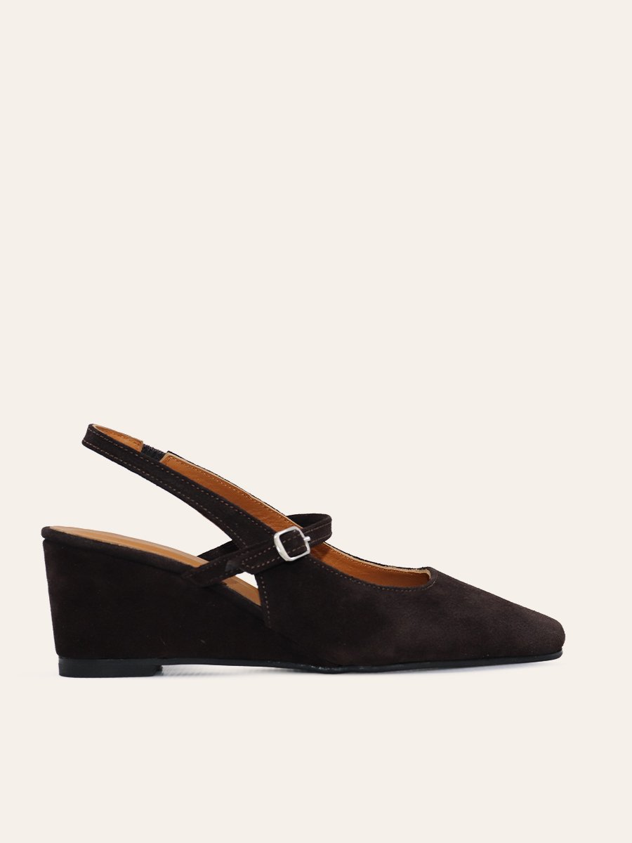 VELUR SLINGBACK WEDGES
