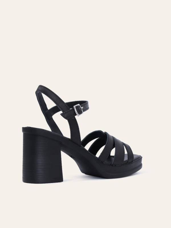 STRUCTURED STRAP HEEL SANDALS — 4