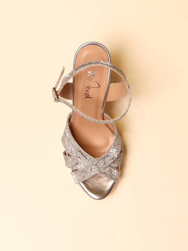 CRISCROSS VELVET HEELS