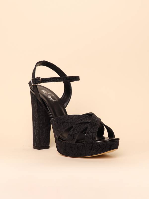 CRISCROSS VELVET HEELS — 3