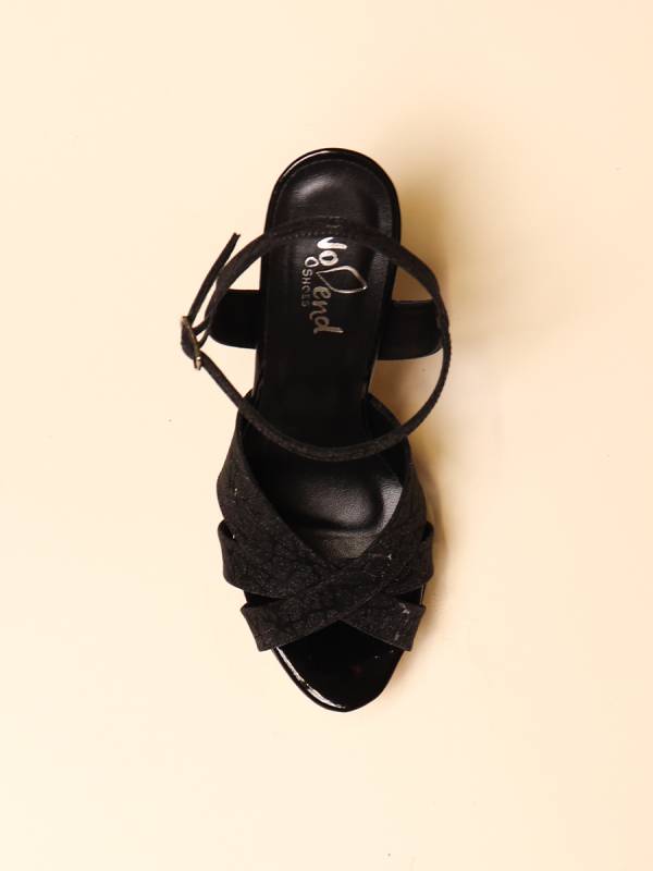 CRISCROSS VELVET HEELS — 4