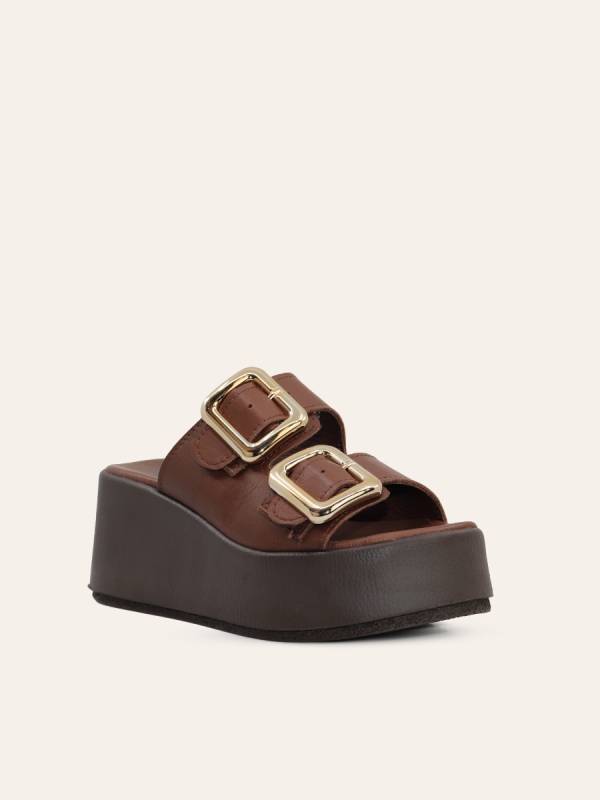 BOLD BUCKLE PLATFORM SLIDES — 3