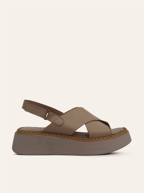 CROSS STRAP PLATFORM SANDALS
