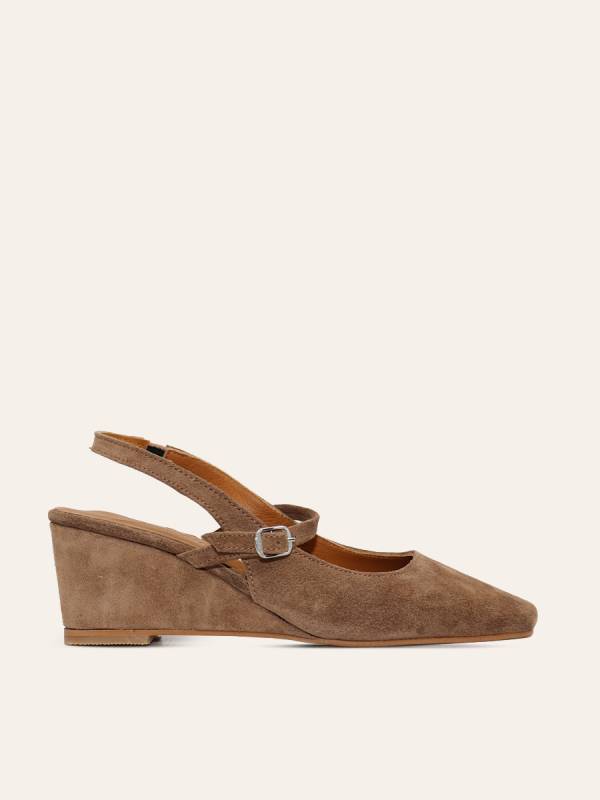 VELUR SLINGBACK WEDGES