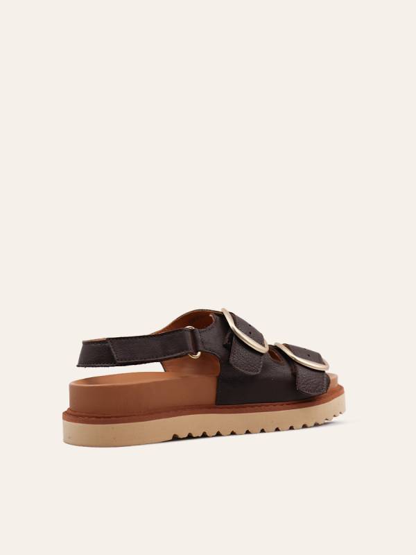 DOUBLE BUCKLE PLATFORM SANDALS — 4
