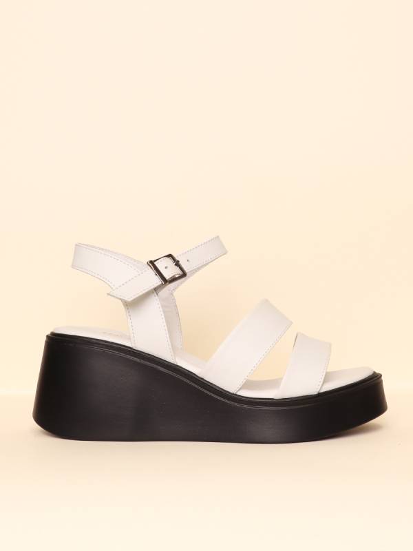 TRIPLE STRAP WEDGE SANDALS