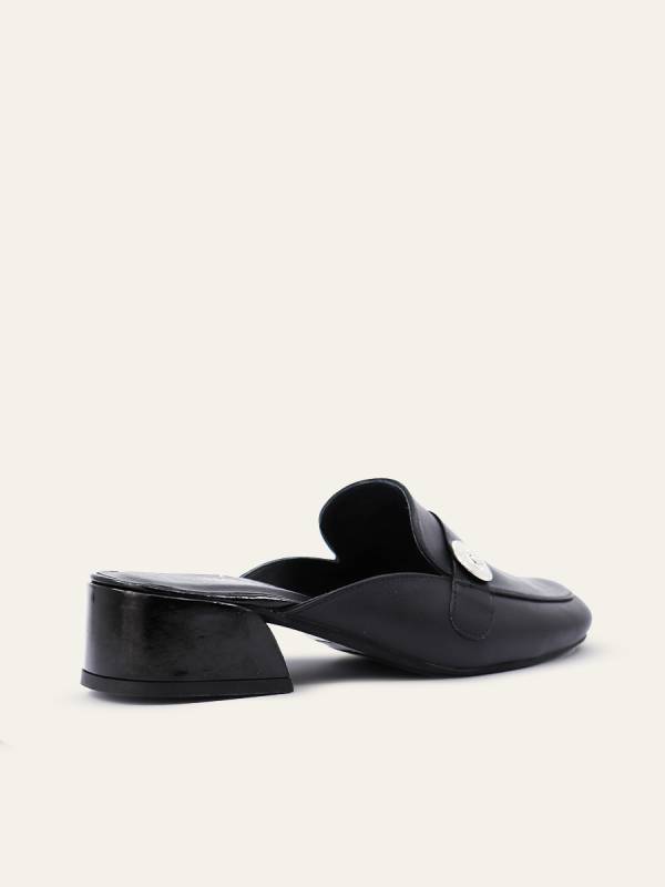 EMBLEM HEEL MULES — 4