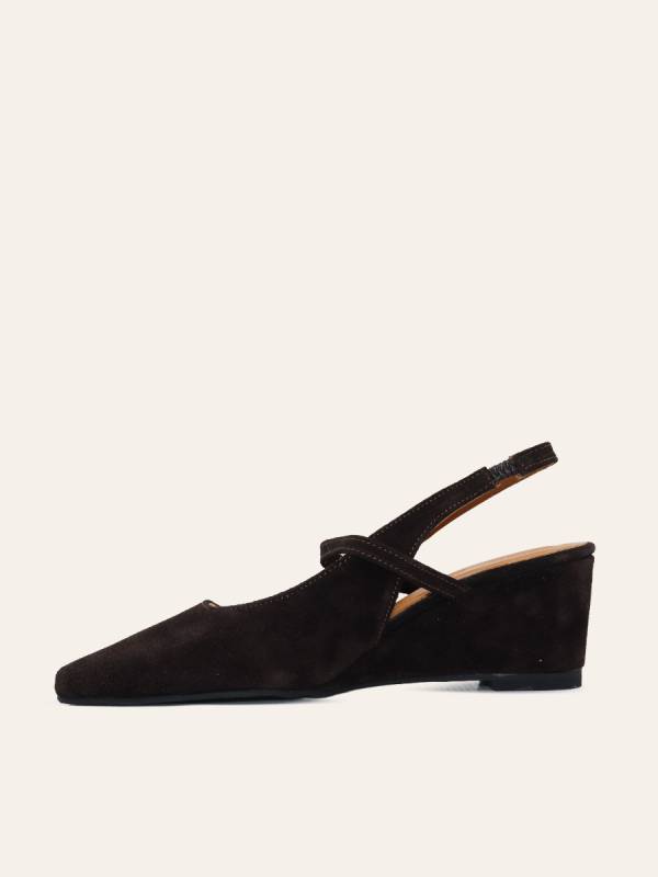 VELUR SLINGBACK WEDGES — 2