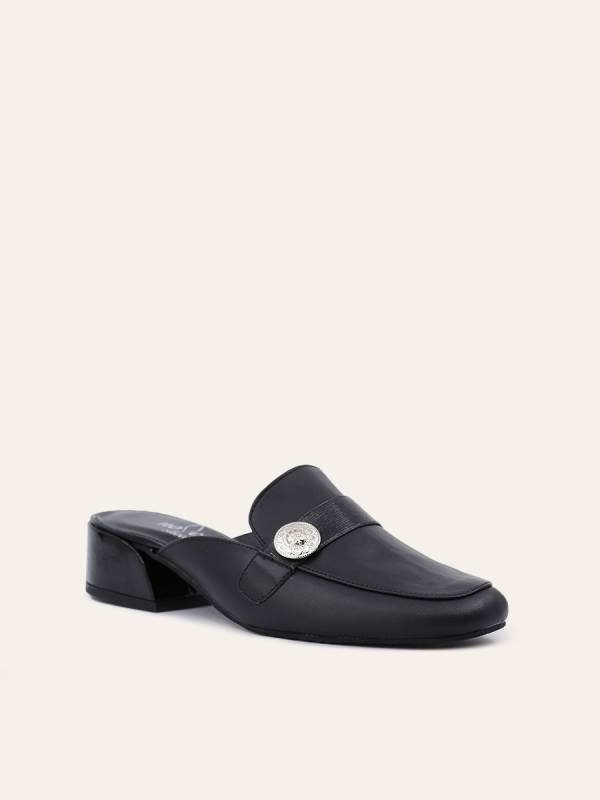 EMBLEM HEEL MULES — 3