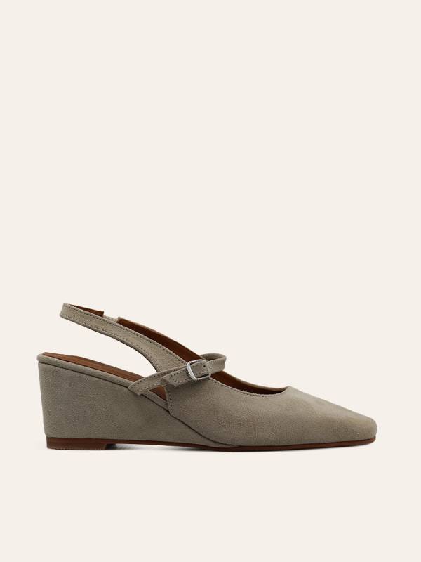 VELUR SLINGBACK WEDGES