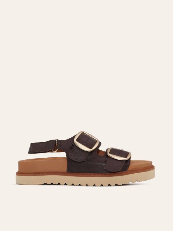 DOUBLE BUCKLE PLATFORM SANDALS