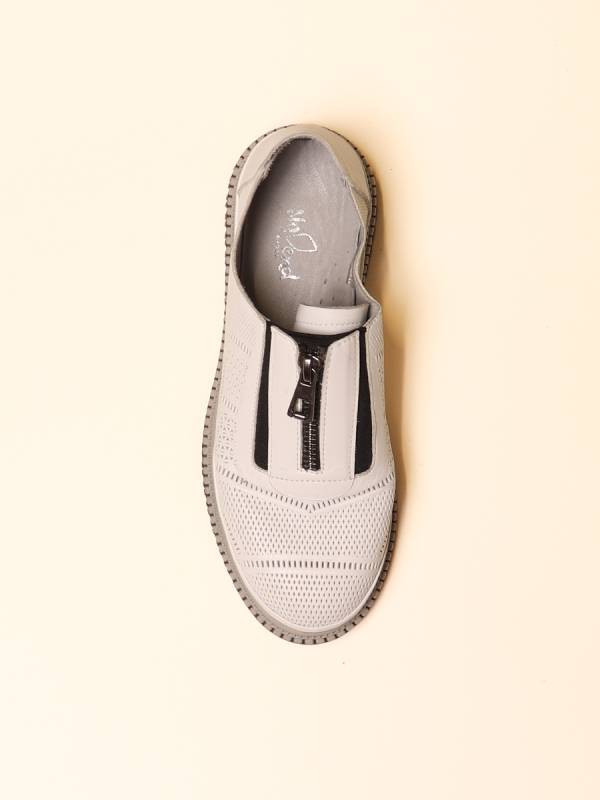 ZIP PERFORATED LOAFERS