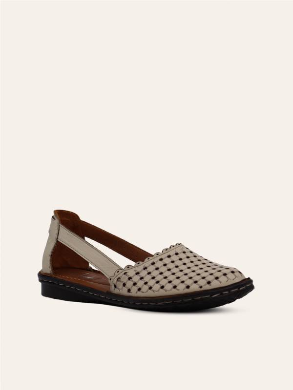 WOVEN CUT FLAT SANDALS — 3