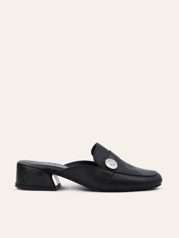 EMBLEM HEEL MULES