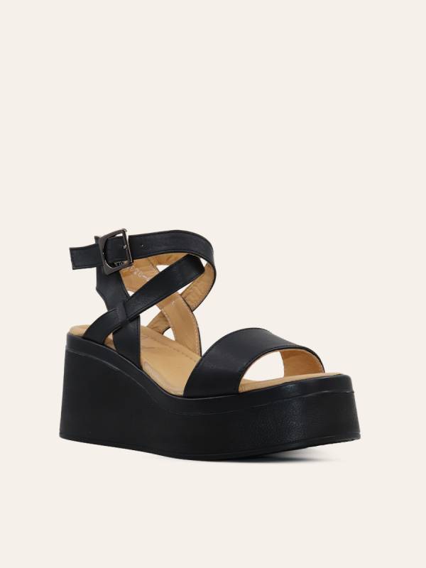 CROSS STRAP PLATFORM SANDALS — 3