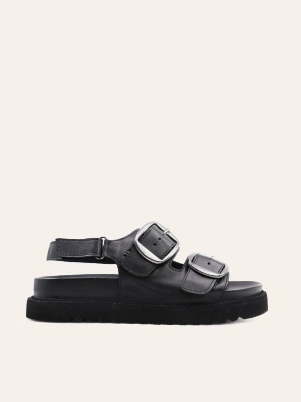 DOUBLE BUCKLE PLATFORM SANDALS
