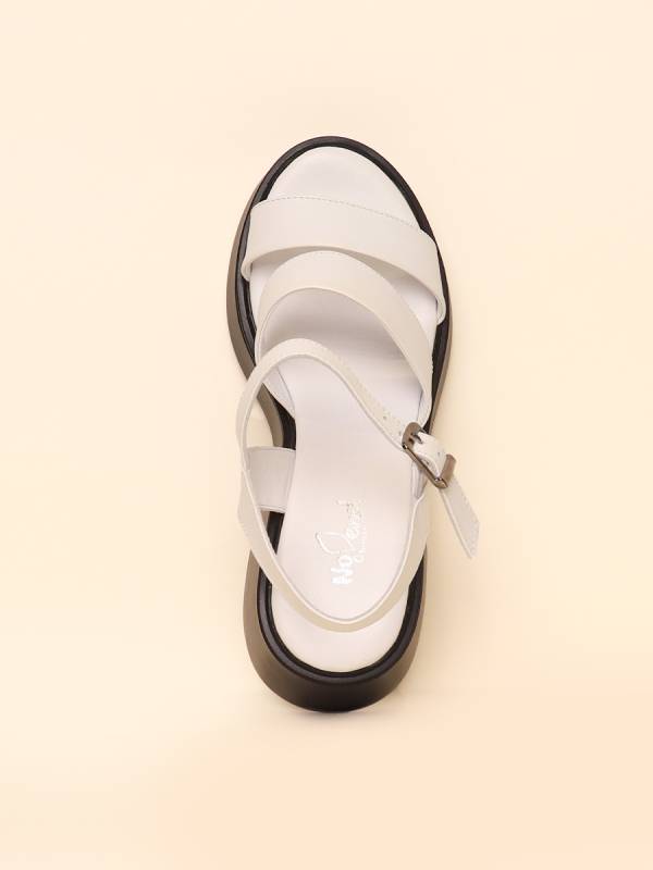 TRIPLE STRAP WEDGE SANDALS — 4