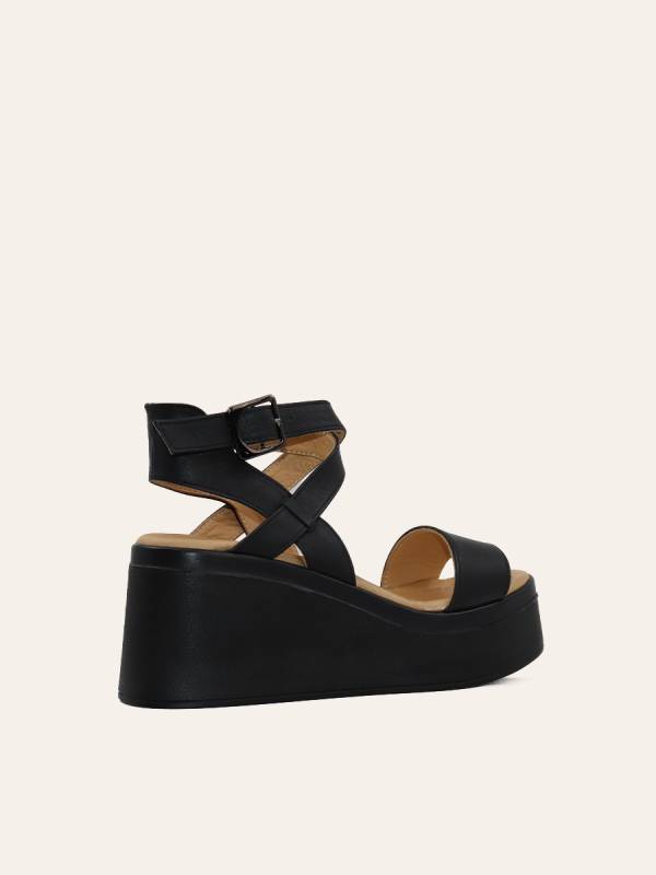 CROSS STRAP PLATFORM SANDALS — 4