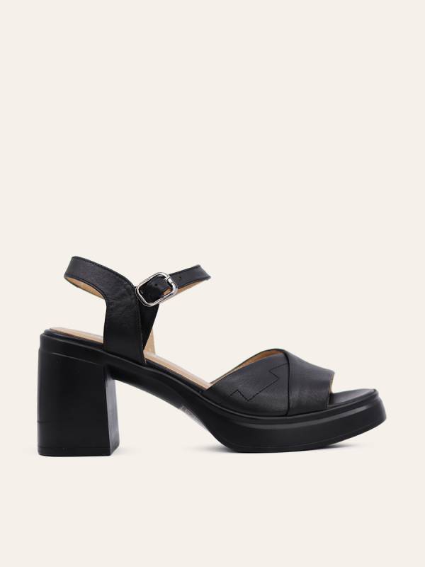 CONTOURED PLATFORM HEEL SANDALS