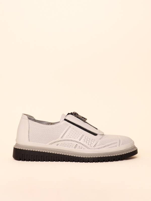 ZIP PERFORATED LOAFERS