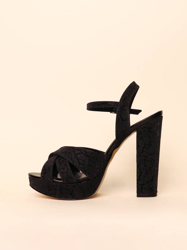 CRISCROSS VELVET HEELS — 2