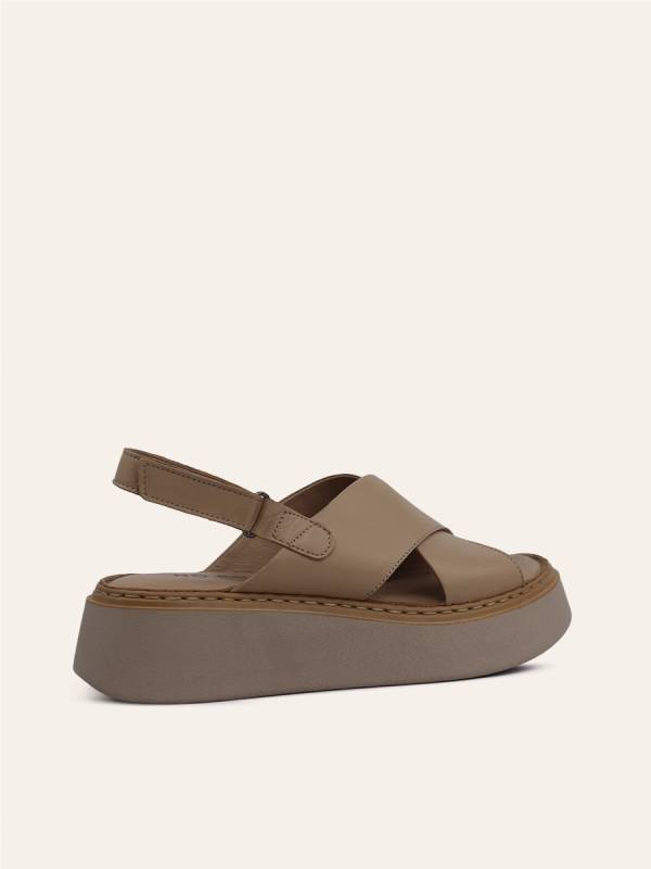 CROSS STRAP PLATFORM SANDALS — 4