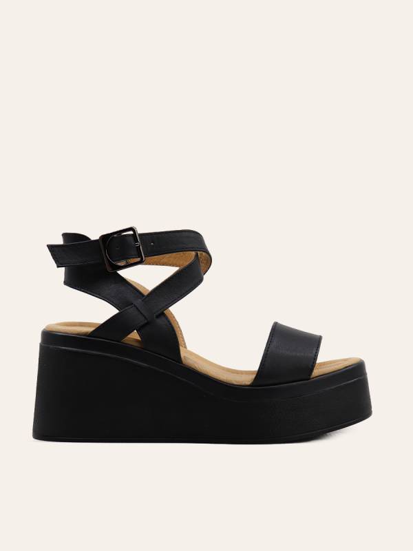 CROSS STRAP PLATFORM SANDALS