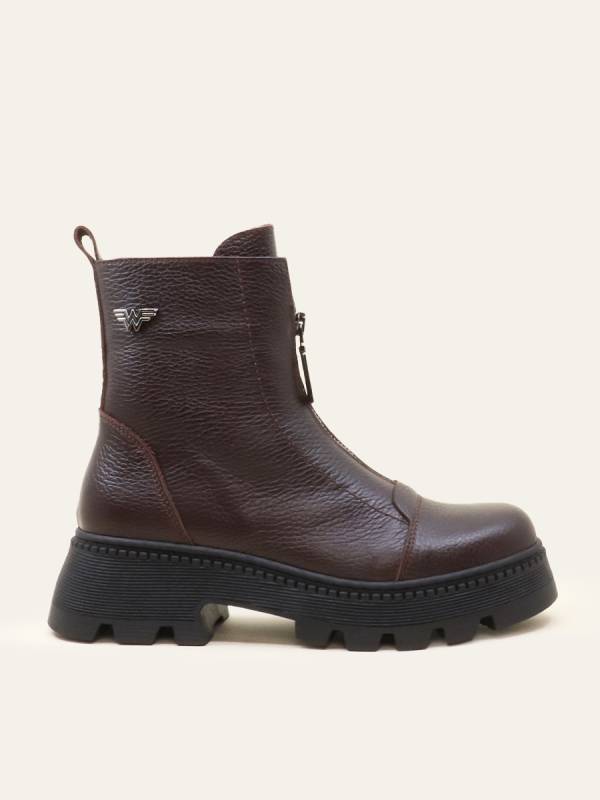 TEXTURED ZIP-UP BOOTS