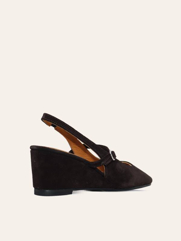 VELUR SLINGBACK WEDGES — 4