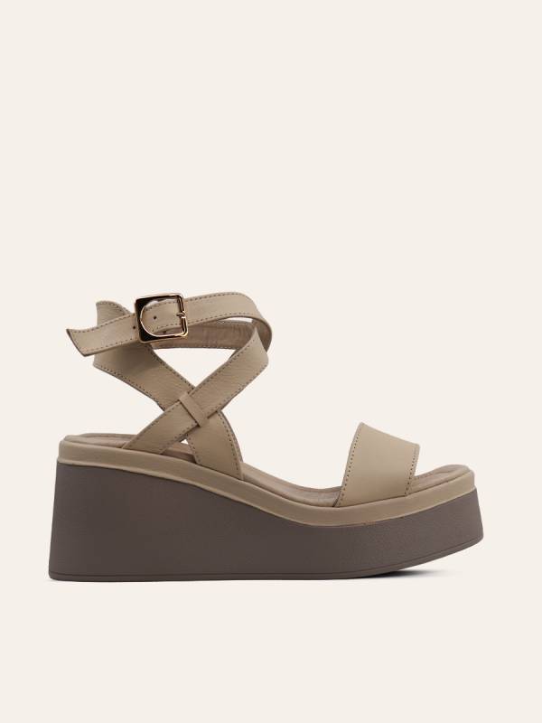 CROSS STRAP PLATFORM SANDALS
