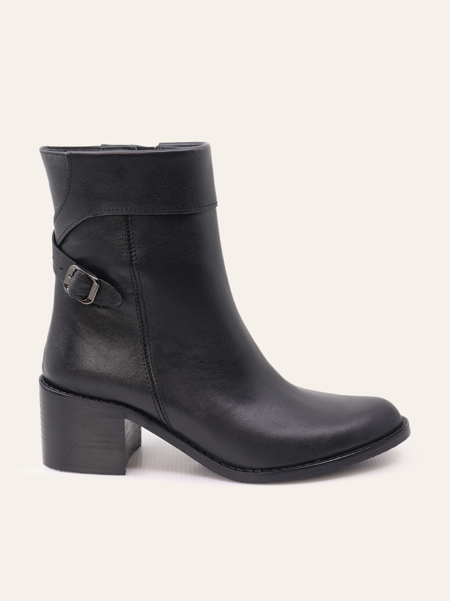 SIDE BUCKLE ANKLE BOOTS