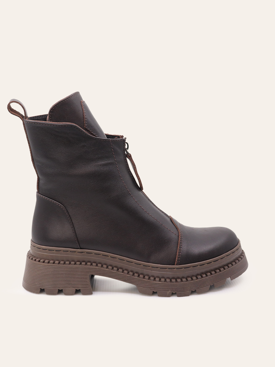 FRONT ZIP COMBAT BOOTS