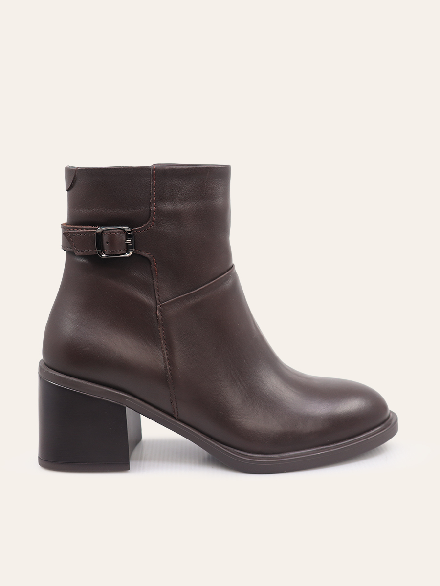 BUCKLE BLOCK HEEL BOOTS