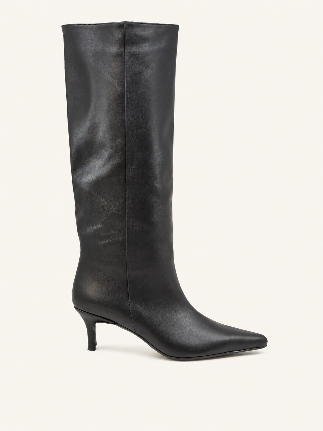 KNEE-HIGH KITTEN HEEL BOOTS