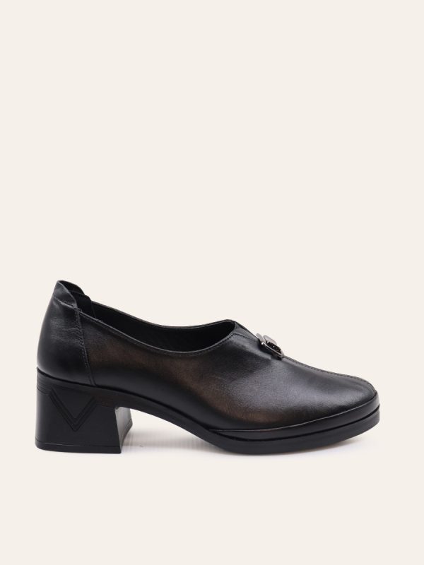BUCKLE BLOCK HEEL LOAFERS — 1