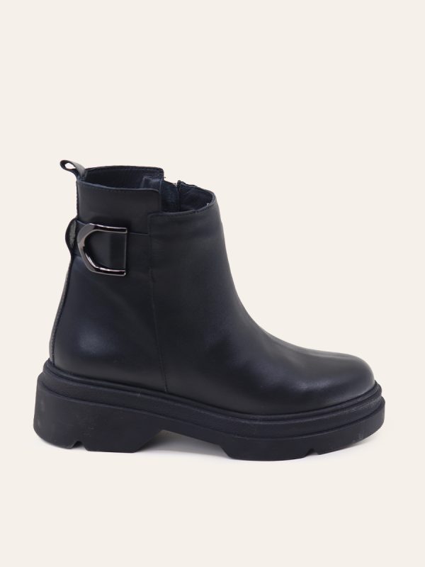 SIDE BUCKLE ANKLE BOOTS