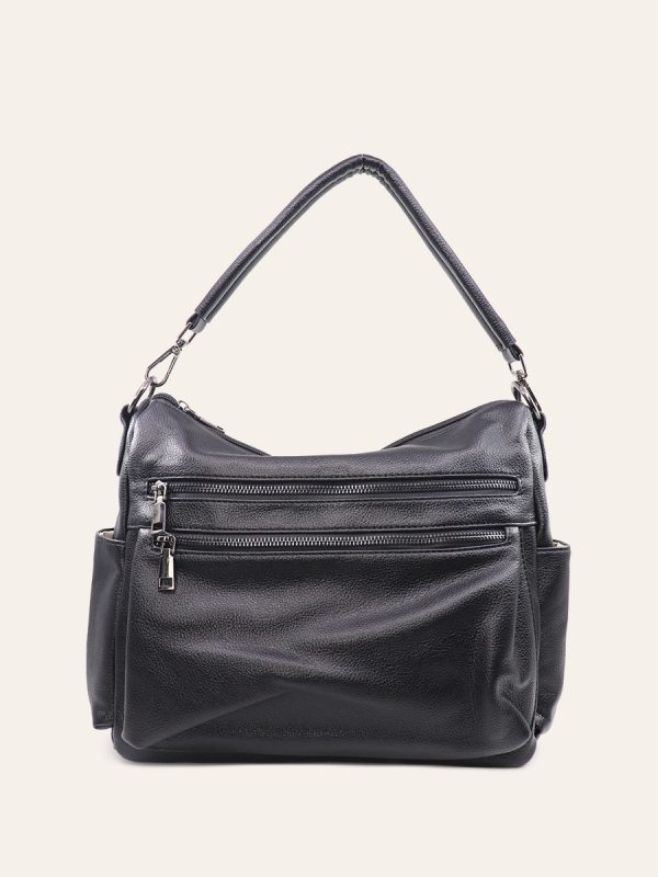 DOUBLE ZIP SHOULDER BAG
