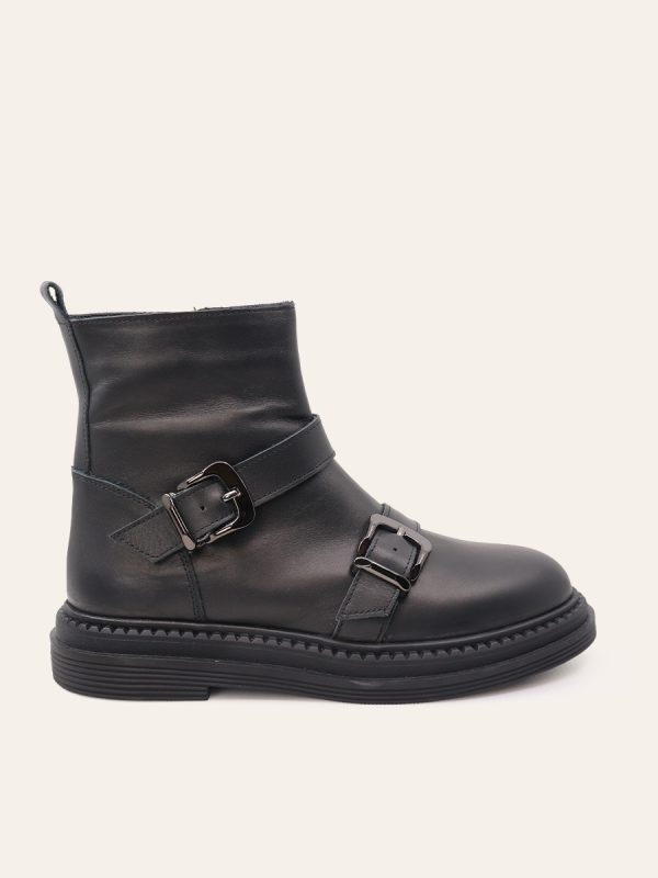 DOUBLE BUCKLE ANKLE BOOTS